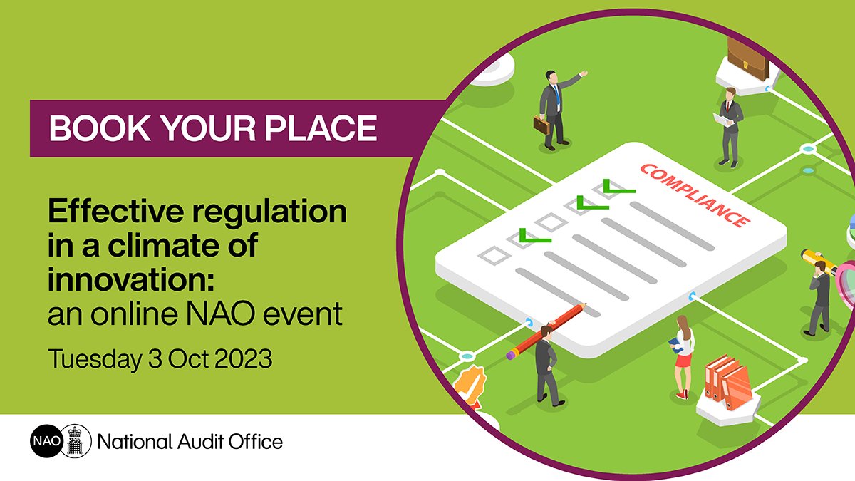 NAOorguk's tweet photo. On Tuesday join panelists including @Marcial_Boo, Chief Executive of the Institute of Regulation, Gavin Knott, Chief Economist at @Ofgem, and @GarethDaviesNAO, Comptroller &amp; Auditor General at our annual regulation event.

Don't miss out. Free to attend.

https://t.co/k10Swwe7lA https://t.co/IE5XUpoW9t