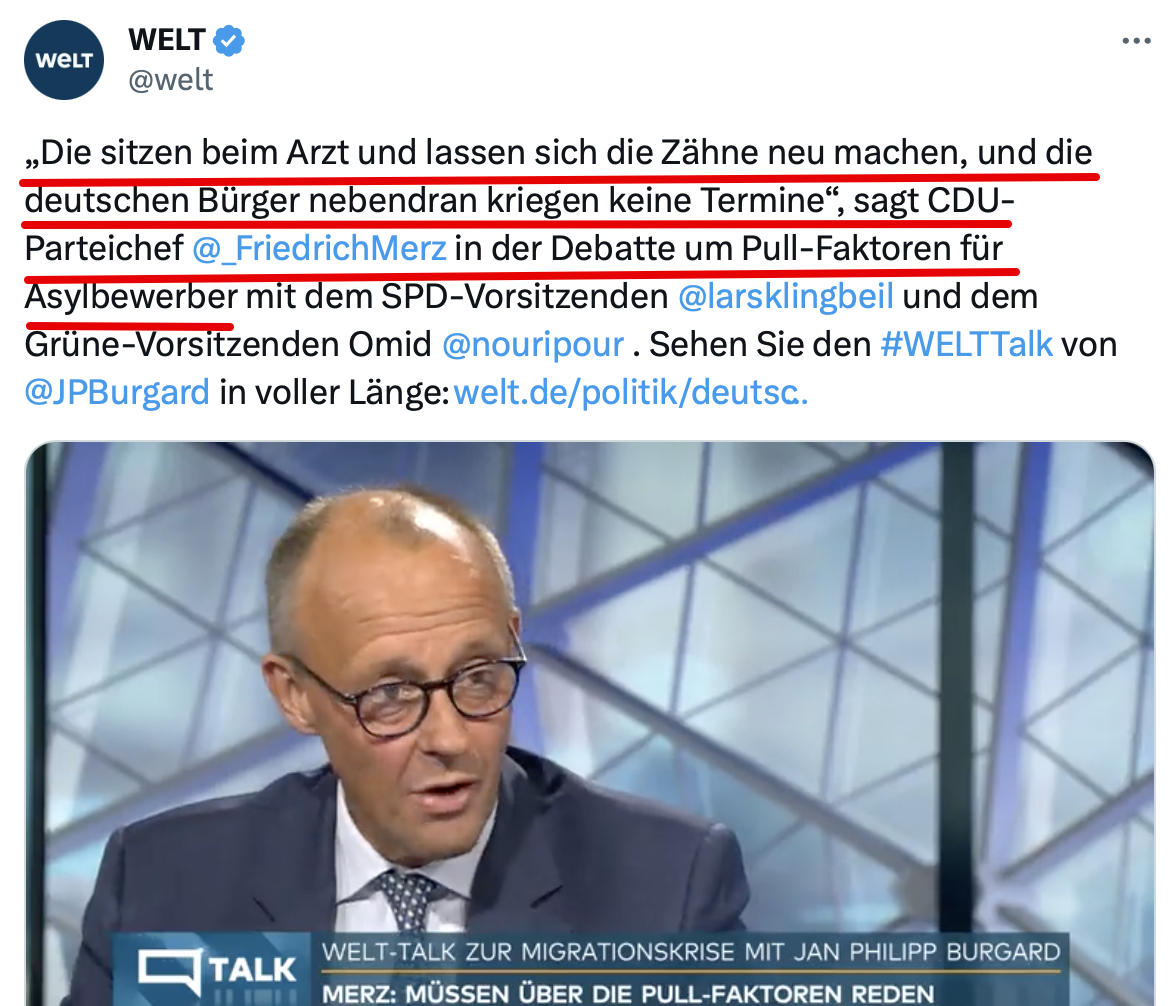 Liebe CDU, es gibt doch noch ein paar vernünftige Leute bei Euch, oder? Dann entmachtet diesen Mann oder distanziert Euch. Diese erlogene rassistische Hetze fällt auf jeden Einzelnen von Euch zurück. Und sie wird Euch als Partei auch nicht helfen, sondern nur die AfD stärken.