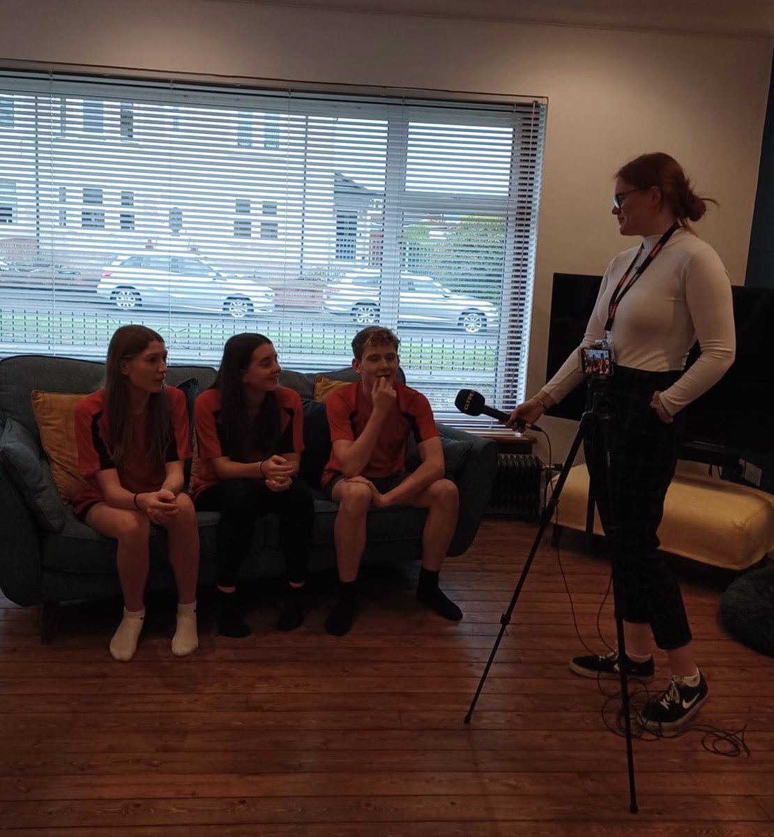 AscSharks's tweet photo. Another day another interview!! Tune into Clyde1  News to hear what Aaron, Amy and Katia have to say about the potential closure of Sir Matt Busby

@RadioClydeNews https://t.co/YQufdNX0ty