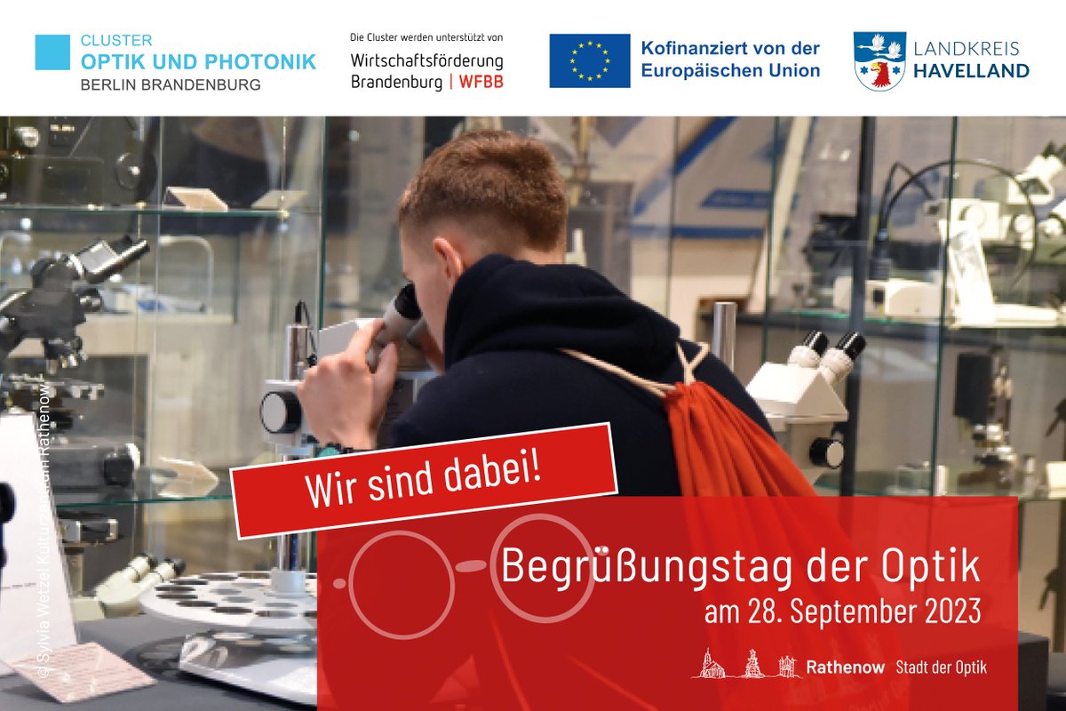 WFBBrandenburg's tweet photo. Heute präsentiert sich das Cluster #OptikBB beim #Begrüßungstag der Optik in #Rathenow. Die Optik-Stadtralley zu bedeutenden Unternehmen der Branche ist das Highlight des Events! #erfolgreichinwestbrandenburg #stadtrathenow #begrüßungstagderoptik https://t.co/ea1lBdiXtJ