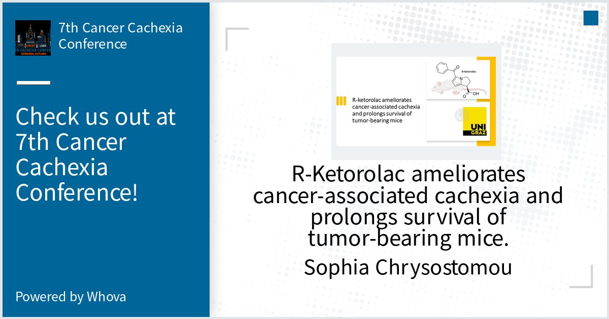 Come check out our Poster (#84) at 7th Cancer Cachexia Conference. <a href="/CancerCachexia/">Cancer Cachexia Society</a> - via #Whova event app