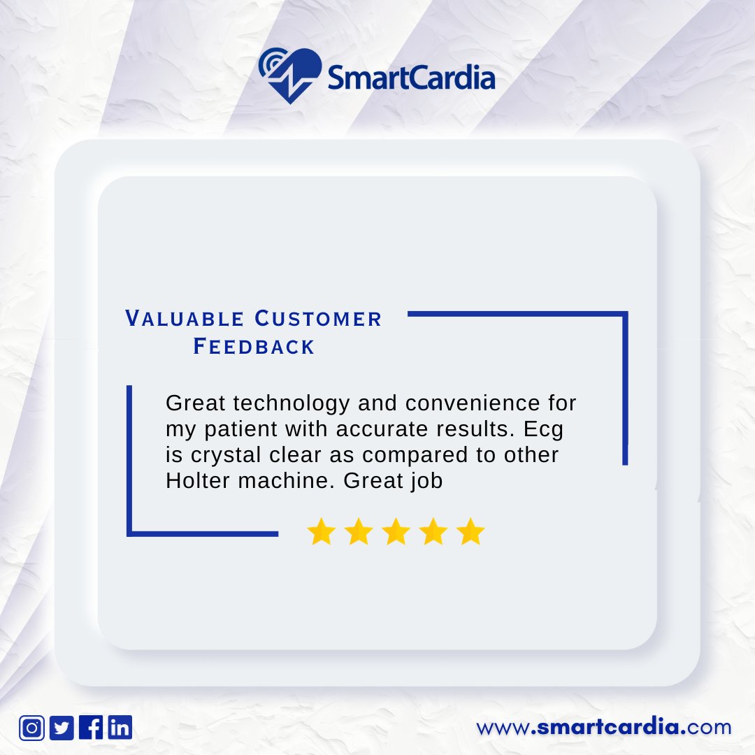smartcardia's tweet photo. True success stories are marked by patient satisfaction.
Smartcardia greatly appreciates your kind words and entrusting us with your product.
For better healthcare, Visit our website at https://t.co/zXstLb5Zlr
#smartcardia #ECG #NHS #nhsdigital #nhsengland #cardiology https://t.co/leytRFmSrI