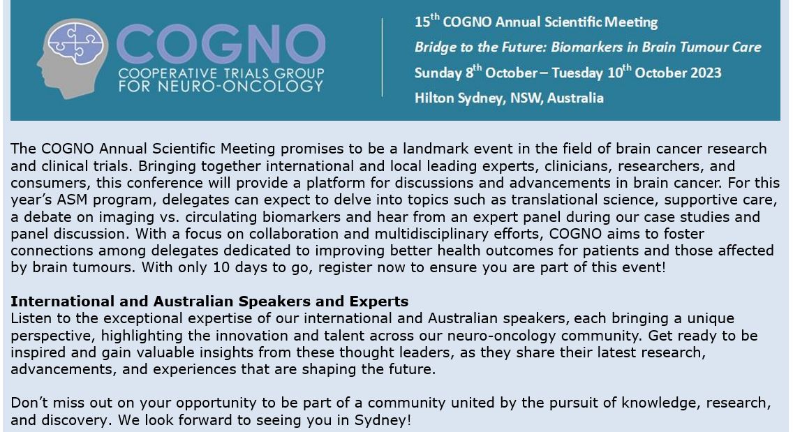 #COGNO23 With only 10 days to go, don't miss out on this year's COGNO ASM, secure your spot, register now cogno.org.au/content.aspx?p…. To read our international and Australian speakers full bios, visit cogno.org.au/docview.aspx?i…