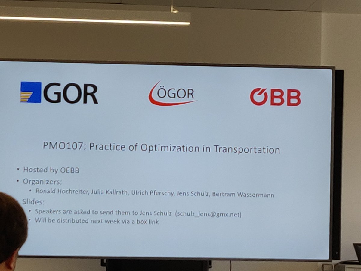 At the #ÖGOR/#GOR workshop about practice of optimization in transportation in Vienna #orms