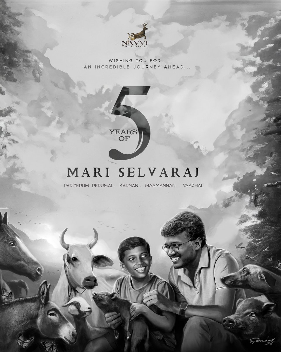 Struggle and Sacrifices were always a part of his journey for which the results were and always will be enormous! Wishing our Dear Director @mari_selvaraj only the best!! #5yearsofMariSelvaraj #5yearsofPariyerumPerumal #PariyerumPerumal #Karnan #Maamannan #Vaazhai