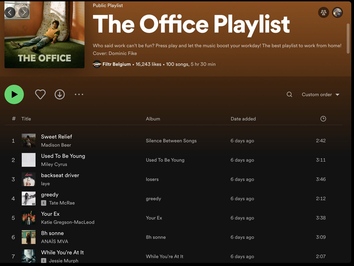 rusinsky's tweet photo. Dear Spotify, this time the suggested playlist doesn't match my work mood at all! https://t.co/wOz4WWxHsy