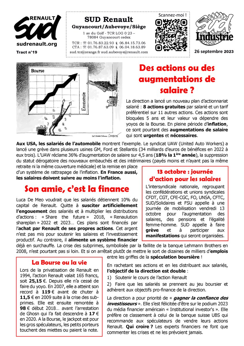 SudRenault's tweet photo. Tract #SUD #Renault #Guyancourt/#Aubevoye du 26 septembre 2023 https://t.co/9L5yeNqm2B https://t.co/pxcyLM5L9Y