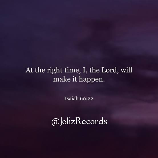 JolizRecords's tweet image. The Lord will make it happen at the right time.
Be at rest.
#Jolizrecords
#rest
#settime