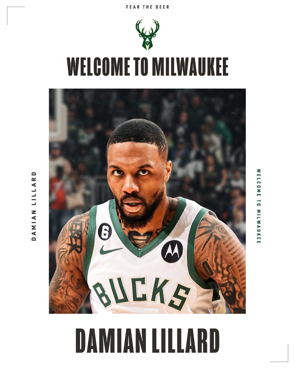 OFICIAL🔥 Milwaukee Bucks da la bienvenida a Damian Lillard

(📸<a href="/Bucks/">Milwaukee Bucks</a>)