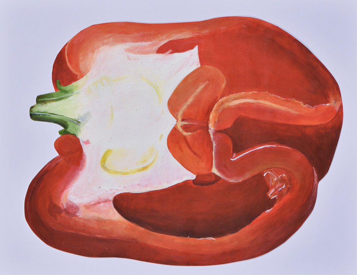 Our next Art Alphabet entry is N for Natural Forms with this beautiful acrylic pepper example from the archives of our GCSE work. 
#gcseart #naturalforms <a href="/TalbotHeathSch/">Talbot Heath School</a> #acrylicpainting