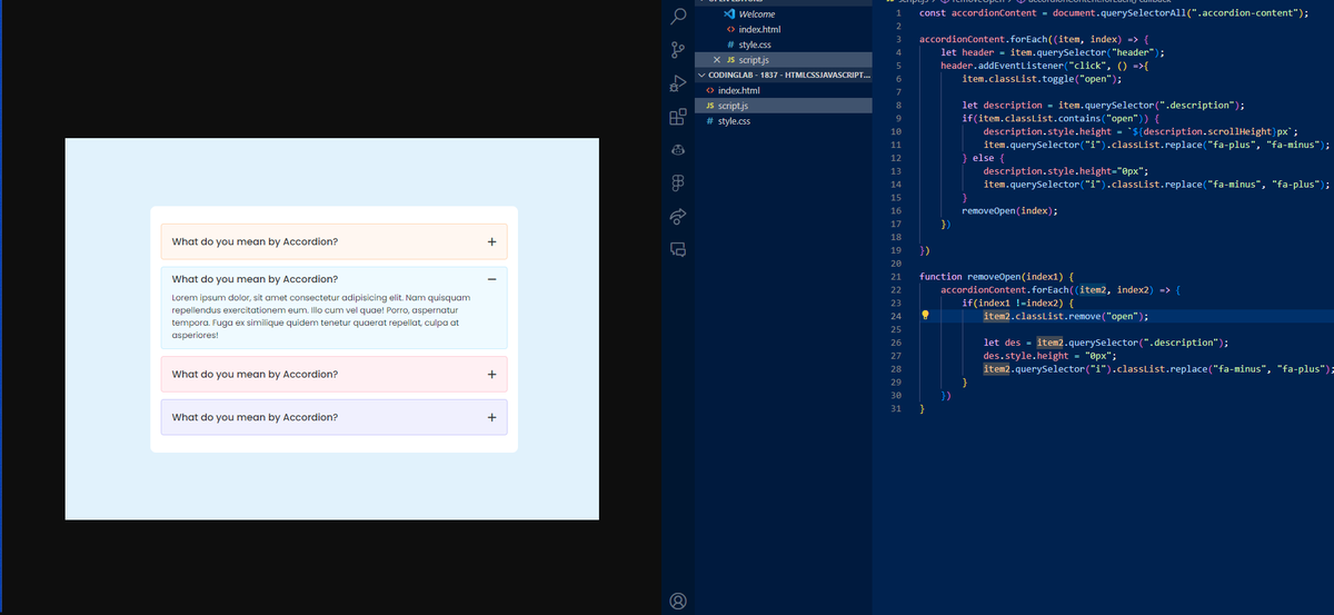 NormanY_Coding's tweet image. Day 93 #100DaysOfCode 

-2 hours studying how to make an accordion in HTML + CSS + JavaScript DOM
-30 minutes of JavaScript codewars