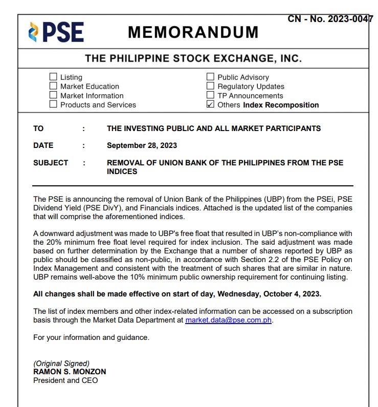 AprilLeeTan's tweet image. Surprise! UBP removed fr PSEi index. NIKL to replace UBP.