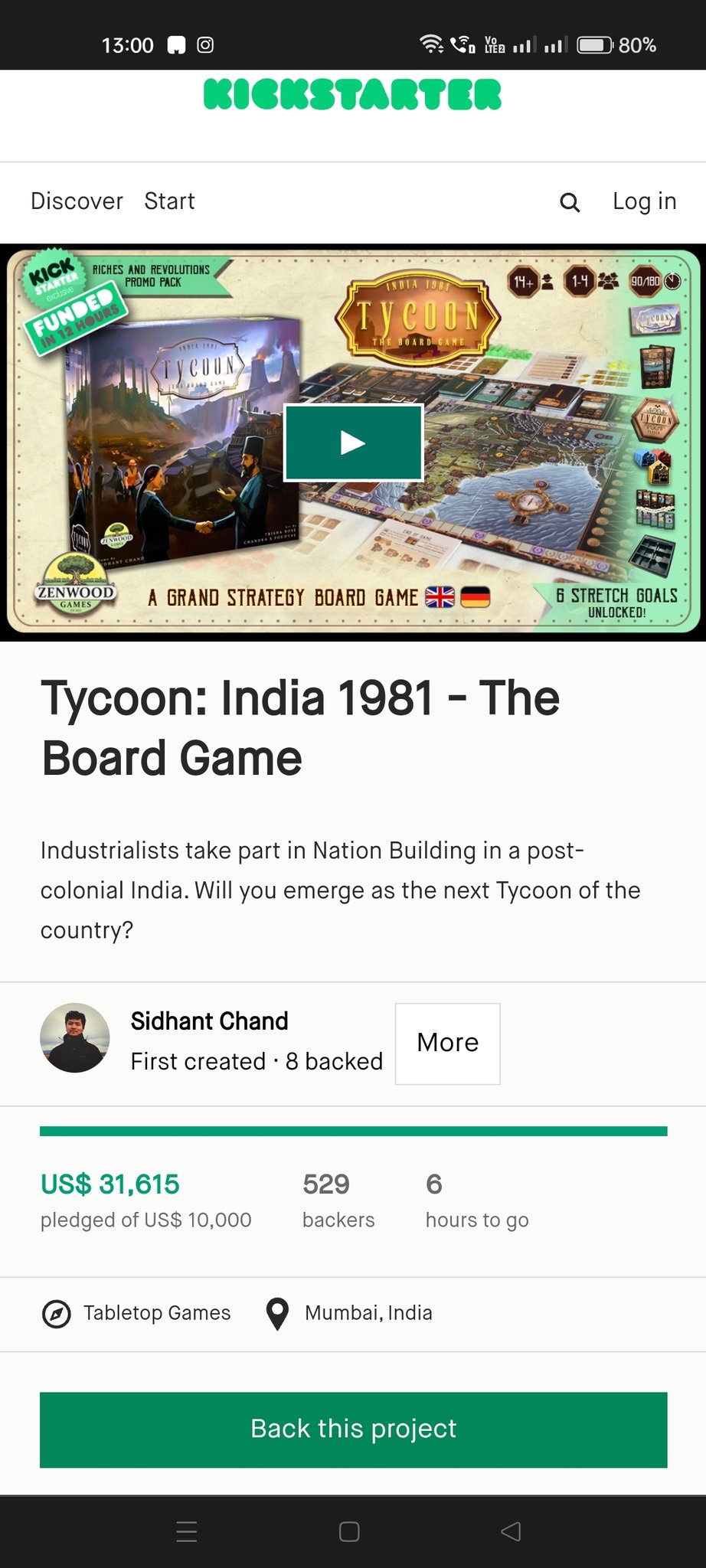 Tycoon: India 1981 - The Board Game by Sidhant Chand — Kickstarter