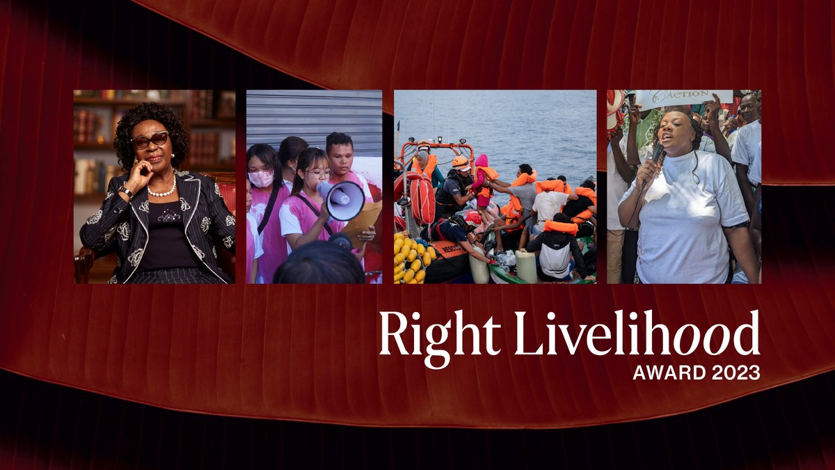 <a href="/Swebotschaft/">Botschaft Schweden</a> <a href="/Luisamneubauer/">Luisa Neubauer</a> <a href="/FridayForFuture/">Fridays for Future Germany</a> <a href="/SOSMedGermany/">SOS MEDITERRANEE Germany</a> <a href="/GermanyInAfrica/">GIC Africa</a> <a href="/rossmiccio/">Rossella Miccio</a> <a href="/amnesty_de/">Amnesty Deutschland</a> <a href="/ECCHRBerlin/">ECCHR</a> <a href="/uzh_rlc/">Right Livelihood Centre University of Zurich</a> <a href="/UZH_ch/">Universität Zürich</a> Här är 2023 års #RightLivelihood-pristagare: 

🇬🇭 Eunice Brookman-Amissah
🇰🇭 Mother Nature Cambodia
🇪🇺 SOS MEDITERRANEE
🇰🇪 Phyllis Omido

De har ägnat sina liv åt att värna om liv och natur för alla. Stort grattis till årets pristagare ➡️ rightlivelihood.org/2023-announcem…