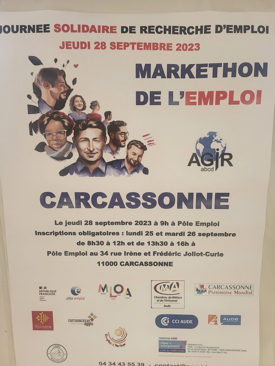 francoisri66688's tweet photo. #Markethon2023 c'est parti pour la journée solidaire pour l'emploi ! @Poleemploi_oc #Carcassonne @MissionLocale11 https://t.co/nfBcxKCg40