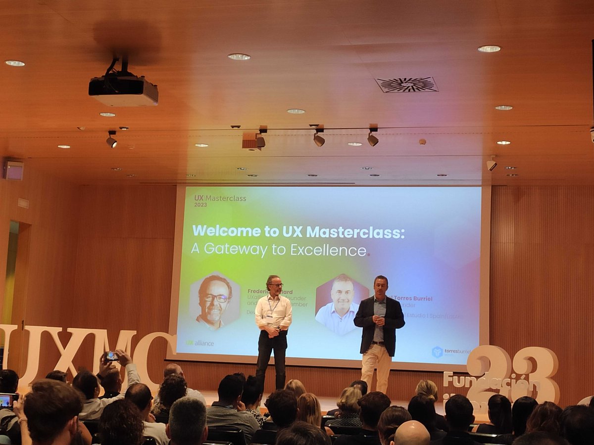 uxTBE's tweet photo. Kicking off with the #UXMasterclass2023 with @torresburriel and Frederic!!! #UXMC23 #UXMasterclass https://t.co/uQrJ2o48C1