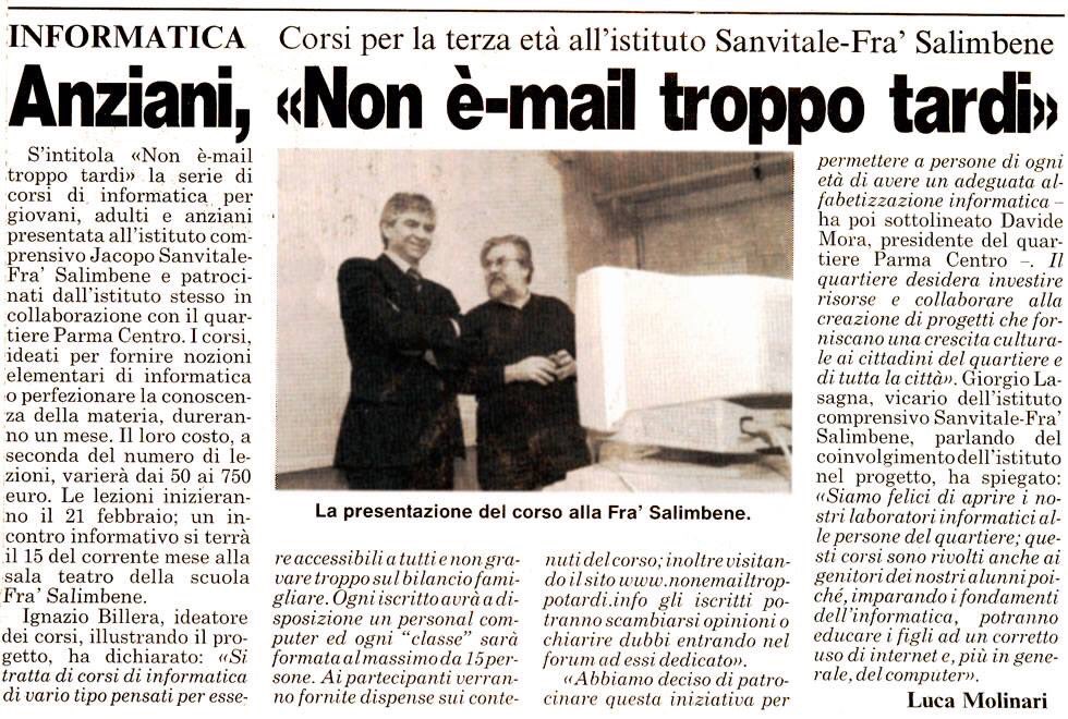 CapitanBillera's tweet photo. @CoffeeBreakLa7 
Nel 2003, a Parma, realizzai il progetto Non è-mail troppo tardi 
Per ridurre l’ignoranza digitale 

Aspetto ancora di essere ricontattato per riproporlo in TV ed ovunque https://t.co/mBMsmqGuxP