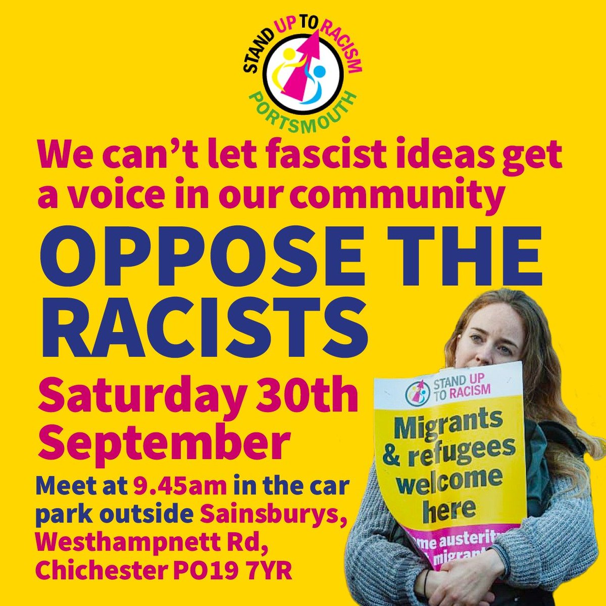 CHICHESTER. SATURDAY #opposetheracists #RefugeesWelcome