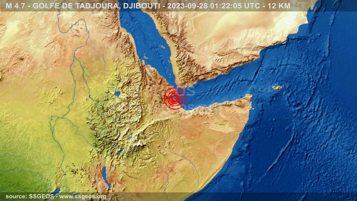 Two moderate tremors this morning in #Djibouti. As I stated in February, the major #earthquakes in #Turkiye have considerably changed tectonic stress distribution around the #Arabian plate. Tremors (not necessarily big) can be felt in places that usually do not experience them.