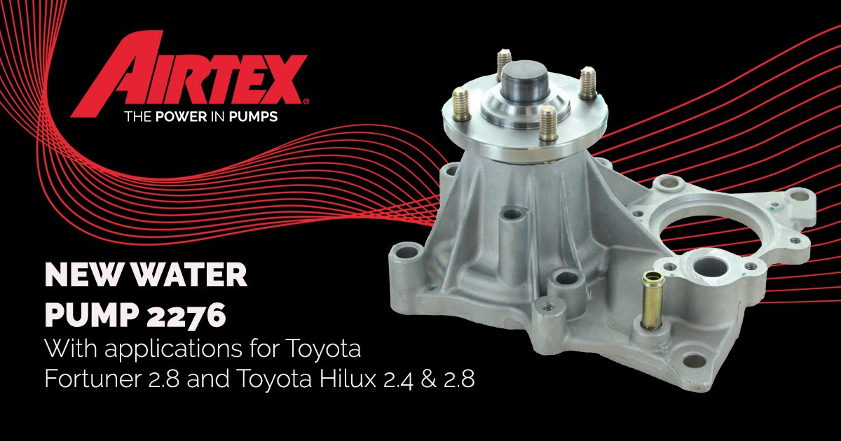 AirtexEurope's tweet photo. NEW AIRTEX WATER PUMP 2276 - https://t.co/BLHxWIHPRs

--------

NUEVA REFERENCIA DE BOMBA DE AGUA AIRTEX 2276 - https://t.co/fSklybOIqc

#airtexproducts #airtex #fbg #waterpump #bombadeagua #toyota #technology #aftermarket #spareparts #innovation #automotive https://t.co/lVGMBZnzFs