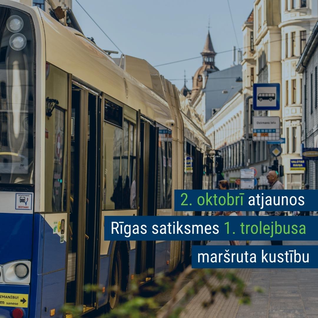 VilnisKirsis's tweet photo. No 2. oktobra darba dienās Rīgas ielās atsāks kursēt 1. trolejbuss maršrutā “Pētersalas iela – Valmieras iela”. Šis ir viens no senākajiem trolejbusu maršrutiem galvaspilsētā, sabiedriskais transports pieturēs jau esošajās un rīdziniekiem labi zināmajās pieturvietās. https://t.co/aMnhQXe8cj