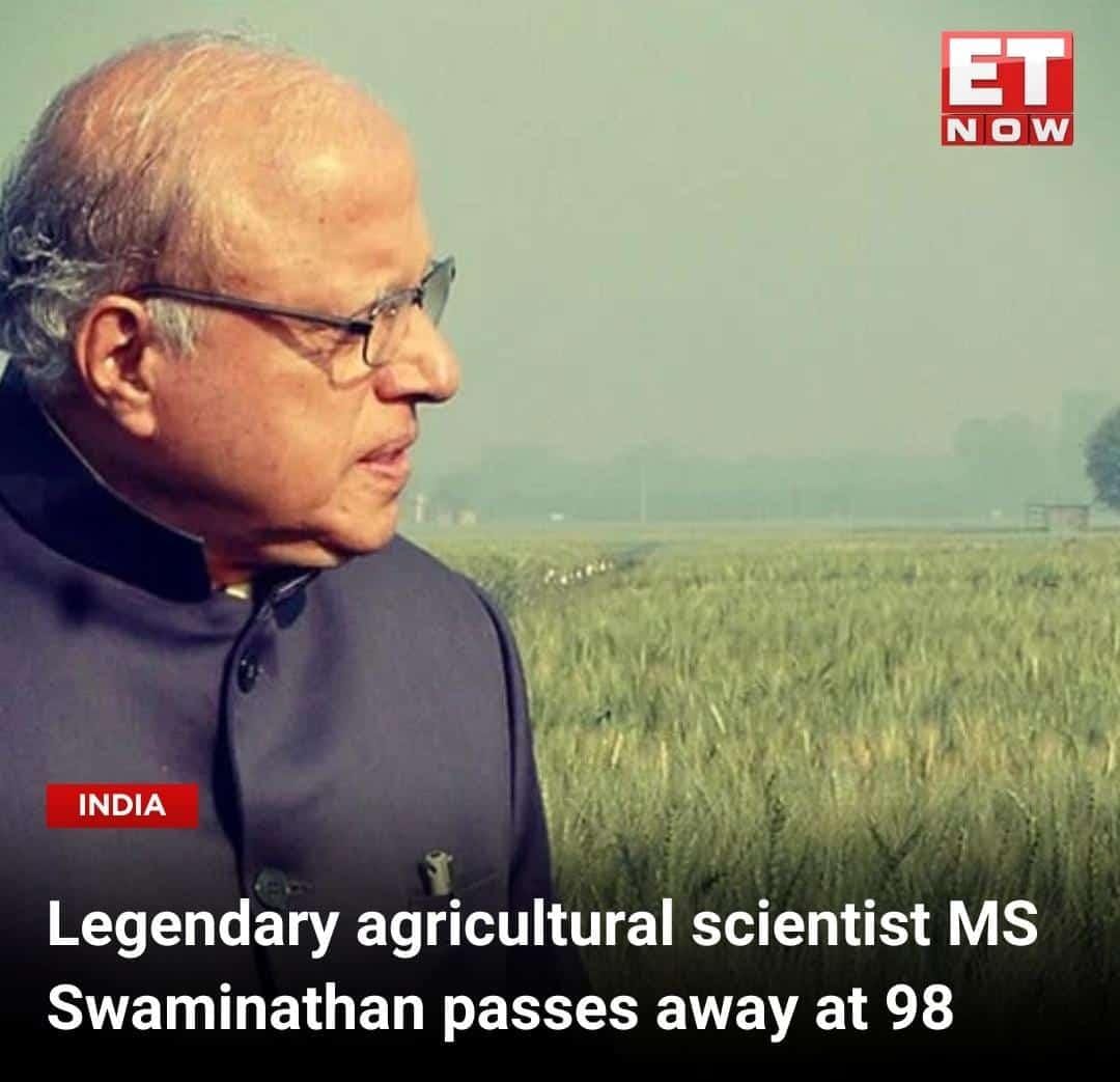 Tarkeshwar__K's tweet photo. Father of the Green Revolution in India, Dr. MS Swaminathan Sir 🙏🙏 The legendary is no more among us. 🥺😢😒 Our deep condolences to his family, friends and relatives. The whole country is and will be in debt to him. 1/2 https://t.co/QaoTVToiJT