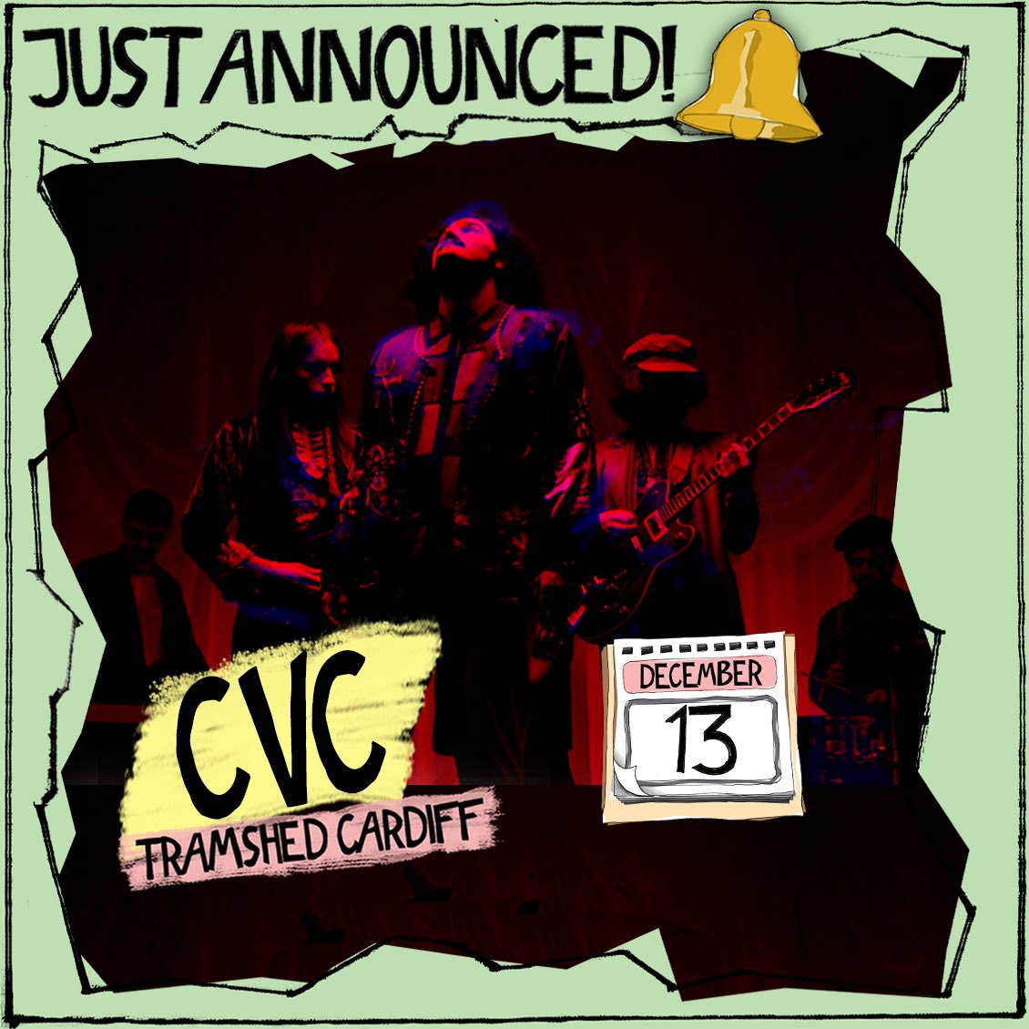 🔔👉 SLAMMIN’ GIG JUST ANNOUNCED!!! 👈🔔 arguably cooler than cool - @welshmusicprize nominees @CVCband_ are set to play their BIGGEST show in the capital where they’ve been making it happen since the beginning 🔥❤️🏴󠁧󠁢󠁷󠁬󠁳󠁿 expect some juicy support for this and a night you’re not…