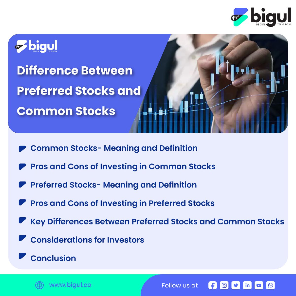 Bigul_trading's tweet image. Preferred stocks and common stocks are two distinct types of investments in the world of finance. Here's the key differences between preferred stocks and common stocks.
Read More👇
bit.ly/3LGkQlP

#Preferredstocks #commonstocks #stockmarket  #Stocks #StockMarket