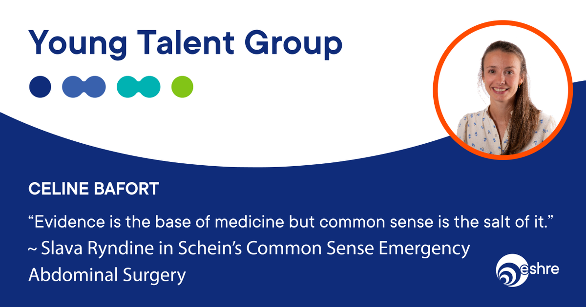 ESHRE's tweet photo. 🌟 Introducing the Young Talent Group (YTG)
Today: Dr Celine Bafort 🤩
🎤Let's start with bridging the gap between young/starting clinicians/researchers and experts in the field with refreshing ideas concerning educational tracks, networking events, e-learnings and so much more'. https://t.co/Q85b6lvCWy