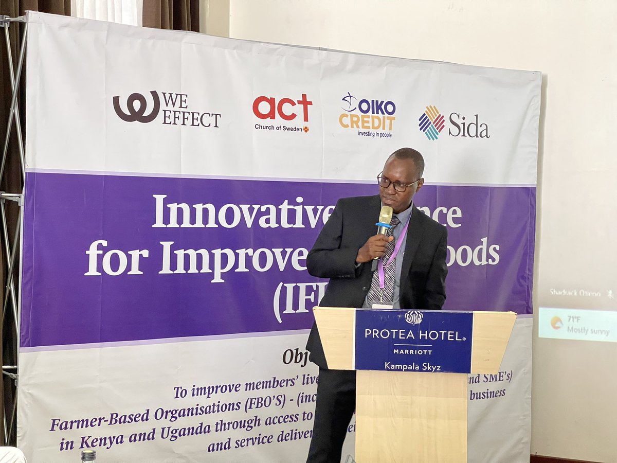We Effect EastAfrica (@weeffectea) on Twitter photo Capacity building is unlocking the potential of FBOs under the #IFIL project to receive loans from <a href="/Oikocredit/">Oikocredit Intl</a> to improve the livelihood of smallholder farmers.
- Geoffrey Musyoki - , Investment Specialist, #OikoCredit
<a href="/ChurchofSweden/">ChurchOfSweden</a> <a href="/Sida/">Sida</a>
@ Capacity building is unlocking the potential of FBOs under the #IFIL project to receive loans from <a href="/Oikocredit/">Oikocredit Intl</a> to improve the livelihood of smallholder farmers.
- Geoffrey Musyoki - , Investment Specialist, #OikoCredit
<a href="/ChurchofSweden/">ChurchOfSweden</a> <a href="/Sida/">Sida</a>
@