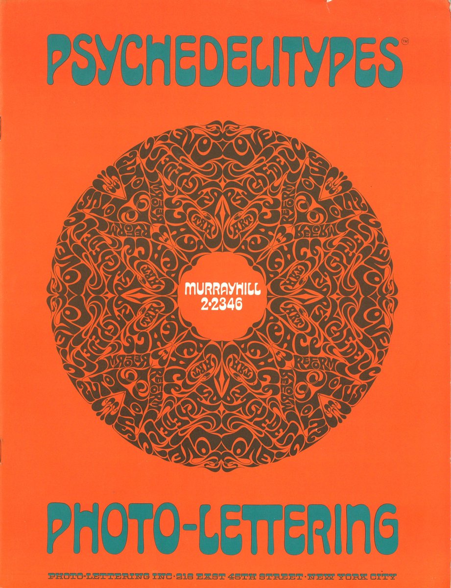 stbridefdn's tweet photo. Pschedelitypes specimen booklet from Photo-lettering Inc. (1968), created by Ed Benguiat.
#typespecimens #typedesign #graphicdesign #designinspiration #60sdesign #psychadelic #lettering https://t.co/AfoKa4xvTs