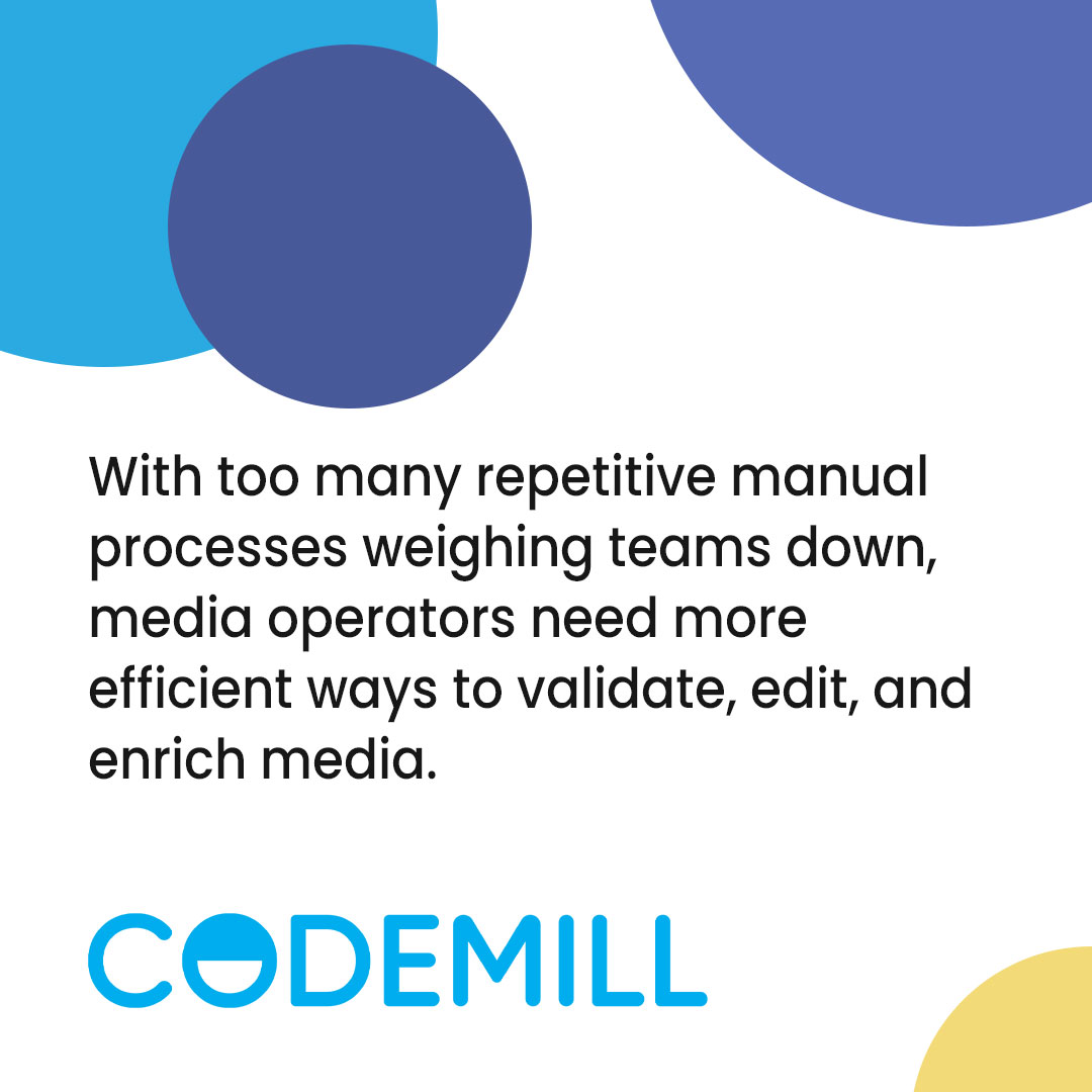 CodeMillAB's tweet image. 3⃣️ Accurate.Video has three validation workspaces, which can be easily tailored to your needs:
🎥 Working with metadata
🎵 Audio Validation
📺 Ad Breaks
Contact us to hear more: codemill.se/contact