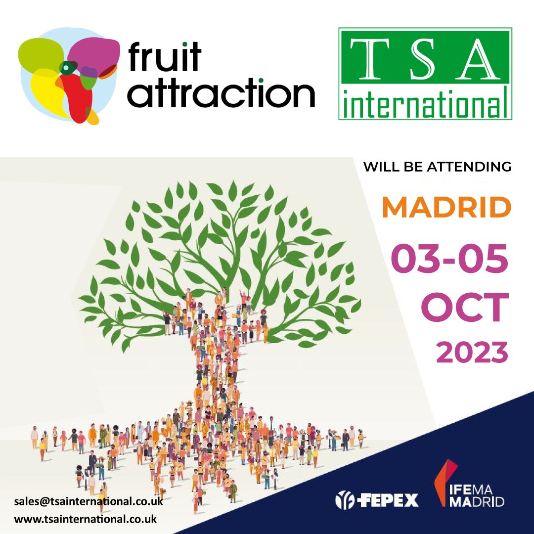 internatio1774's tweet photo. TSA aims to be one of the key driving forces behind the continued success of the global fruit and vegetable production and supply.
Connect with us at the fruit attraction 2023 in Madrid Spain. https://t.co/1Zl366dcDL