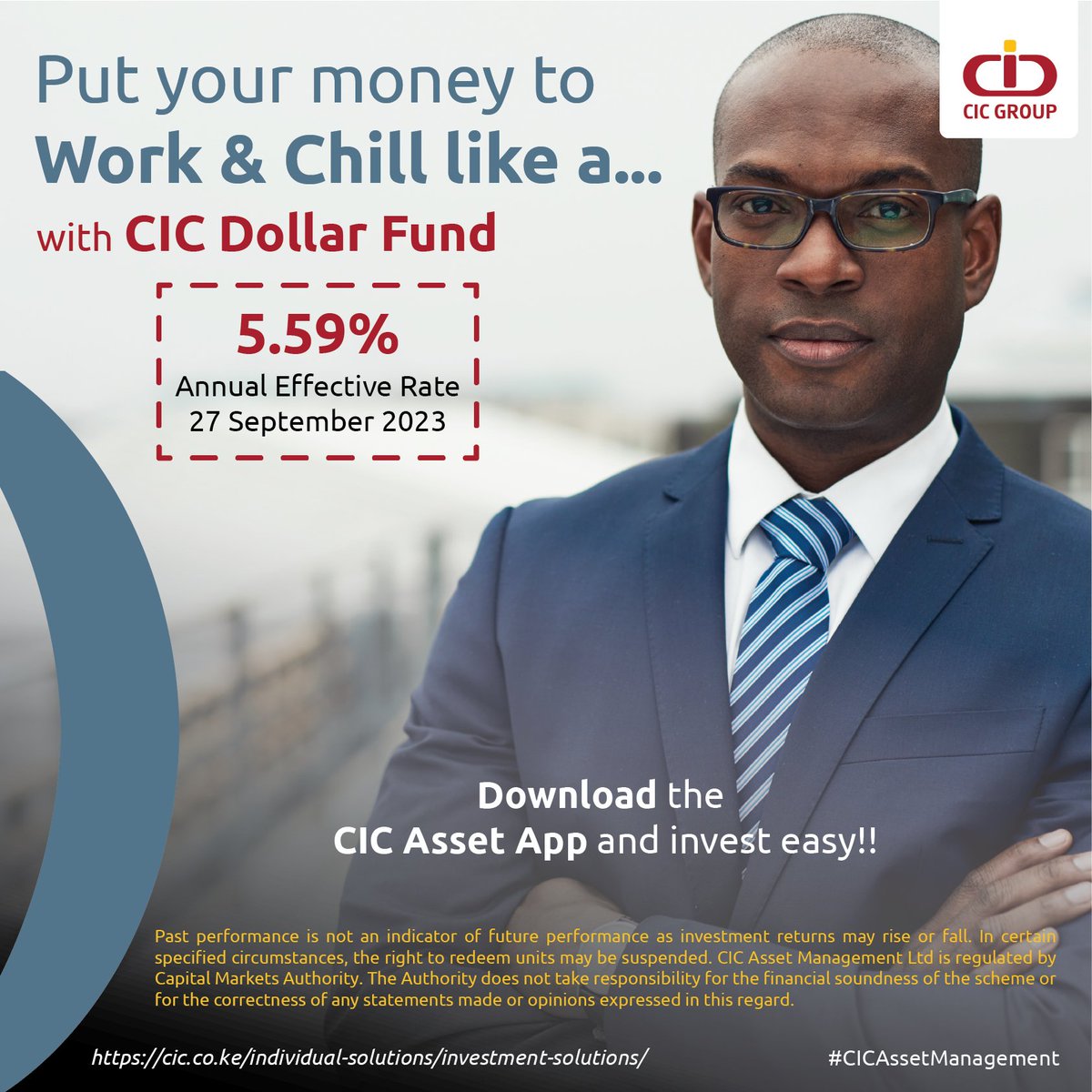CICGroupPLC's tweet photo. Put your money to work and chill like a boss. Sign up today>> https://t.co/3GJcxxdPrn
#dollarfund #cicassetmanagement https://t.co/Pp8gLPmSPL