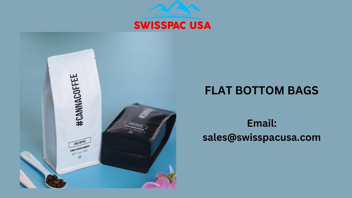 SwissPAC2's tweet image. Our #flatbottombags gussets make them look attractive as well as support the design and structure of the bag to make it stand upright.
swisspacusa.com
sales@swisspacusa.com
#flatbottom #flatbottombags #flatbottompouches #flatbottompouch #innovation #brand