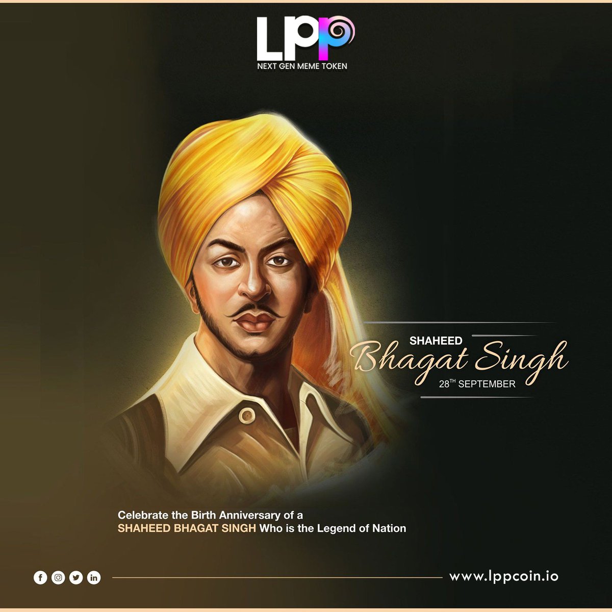 coin_lpp's tweet photo. Remembering the fearless spirit of Bhagat Singh on his Jayanti. 🙏🌟✨ #BhagatSinghJayanti #DreamsComeTrue #DubaiCalling #LPPCoin https://t.co/lcH5vC9Ix3