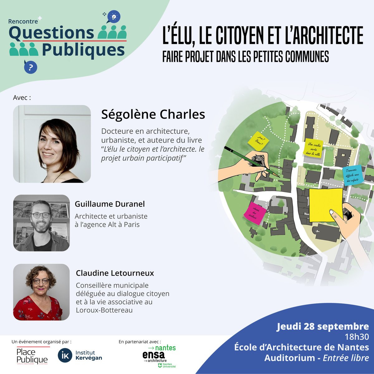Questions Publiques avec <a href="/SegoleneCharles/">Ségolène Charles</a>, c’est ce soir !
Réinventons notre manière de concevoir la ville 🏘🏙
Les infos :
-⌚18h30
- 📍Auditorium - <a href="/ensaNantes1/">ensaNantes</a> 

Inscrivez-vous👇
 institut-kervegan.com/actualite/part…

On se retrouve ce soir !