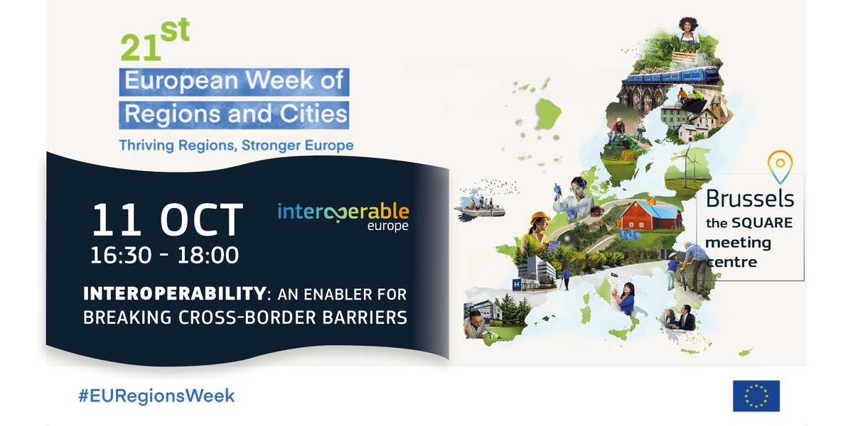 📢Less than 3 days before registrations for the #EURegionsWeek close! Hurry up if you want to have a look into the future changes in #PublicServices for you and me! Register📜✍️ for the special session about our upcoming #InteroperableEuropeAct now! 👉 europa.eu/!ry8BvP