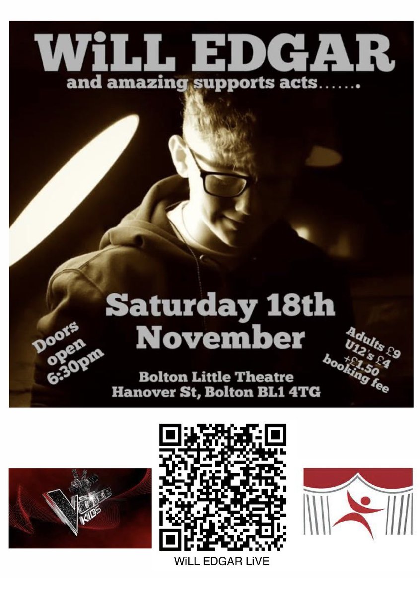TurtonSchool's tweet photo. Our fabulous student, Will Edgar, is hosting his own show at Bolton Little Theatre on Sat 18th Nov. #teamturton https://t.co/lD1rUzeTf0