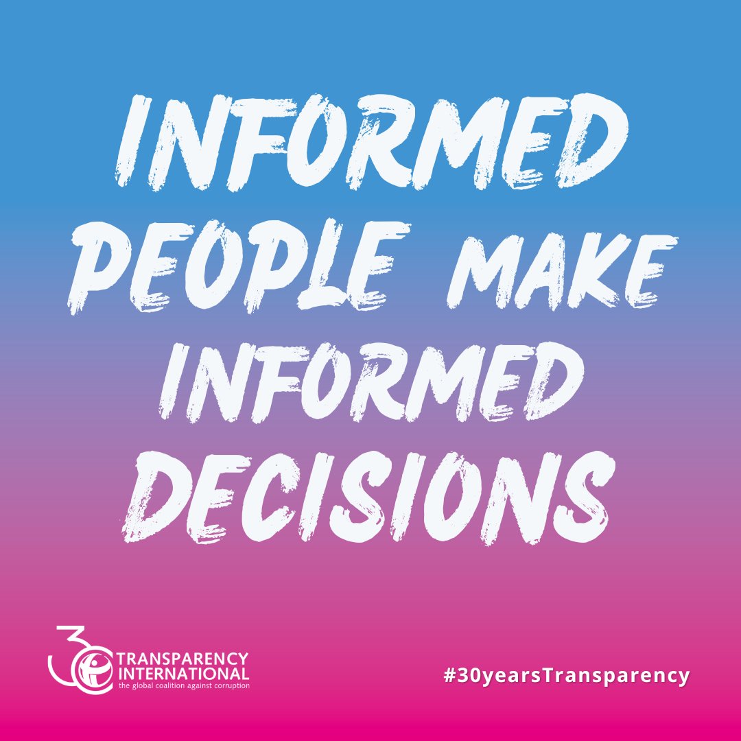 Today is Universal #AccessToInfoDay. 

💙 Right to information empowers you to demand accountability from governments, participate in public life and fight corruption through knowledge. 

This is what we are doing about it ➡️ anticorru.pt/2Qy
#30YearsTransparency