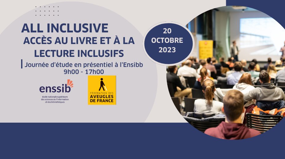 👏Les Rencontres nationales du livre accessible relancées par les <a href="/Aveugles_France/">AVEUGLES DE FRANCE</a> en partenariat avec l' <a href="/enssib/">Enssib</a> 
👉Découvrez le programme des Tables rondes et ateliers  de la journée du 20 octobre 2023. 
tinyurl.com/4uupb3v7
👉Pour vous inscrire : tinyurl.com/5yba6ss6