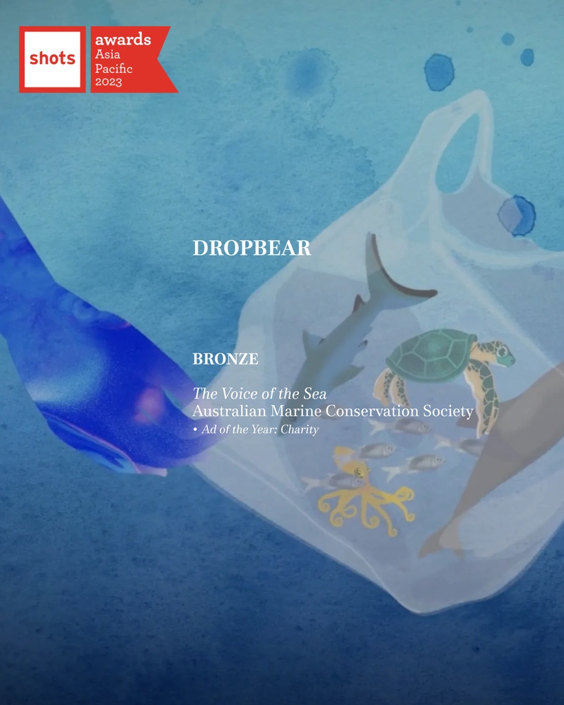 Congratulations to Dropbear for picking up 2 x wins at Shots Asia this year!

Joint Silver in Charity - ‘SquarePegs' for Made by Dyslexia

Bronze in Charity - ‘Voice of the Sea’ for Australian Marine Conservation Society

Thanks to our friends DDB Australia & Innocean Australia