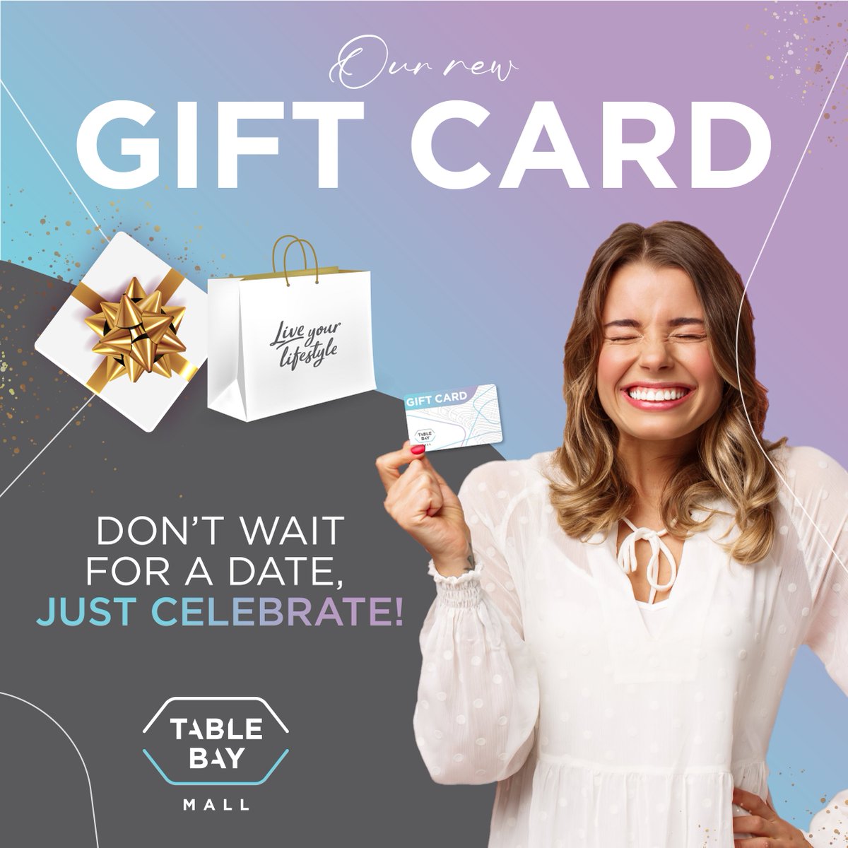 TableBayMall's tweet photo. We are thrilled to introduce the gift card you've all been waiting for!
Every day is a special occasion, so why wait? Celebrate the everyday by purchasing your new favourite gift card today!
#TableBayMall #liveyourlifestyle #GiftCardLaunch #EveryDayIsSpecial #SpreadJoy https://t.co/9QEfZ4oV03