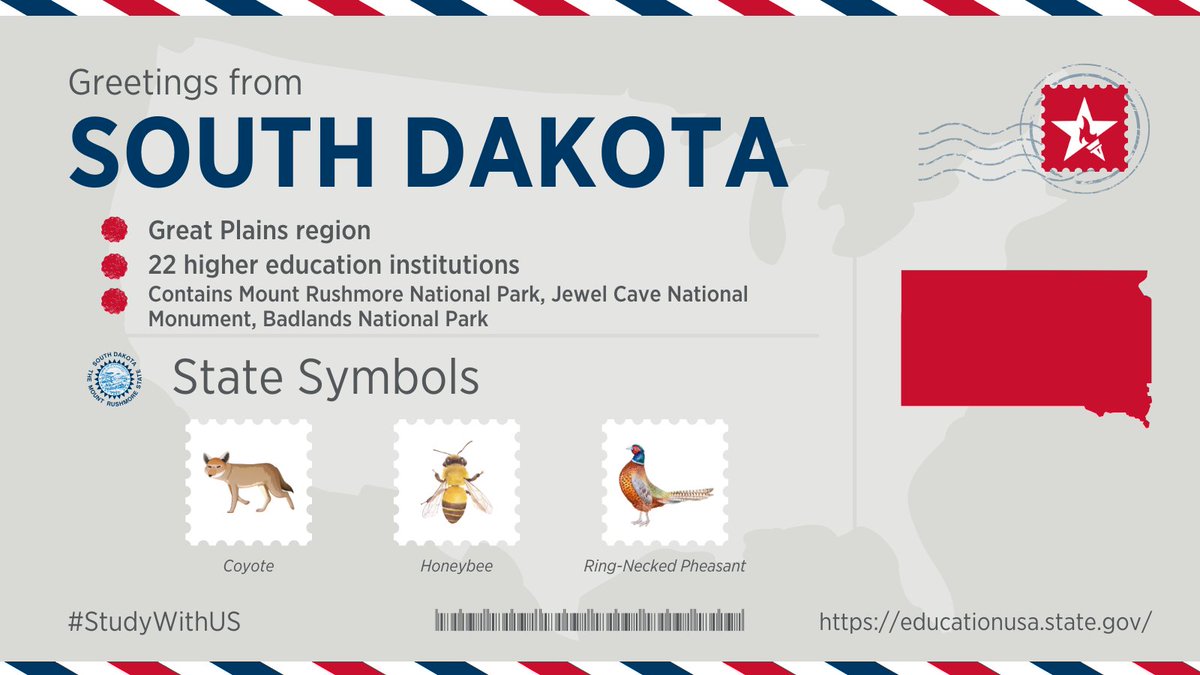 Looking to explore Mount Rushmore National Park, Jewel Cave National Monument, or study at one of 22 colleges and universities? Check out South Dakota! Experience The Mount Rushmore State, #SouthDakota ➡️bit.ly/StudyinSD.
