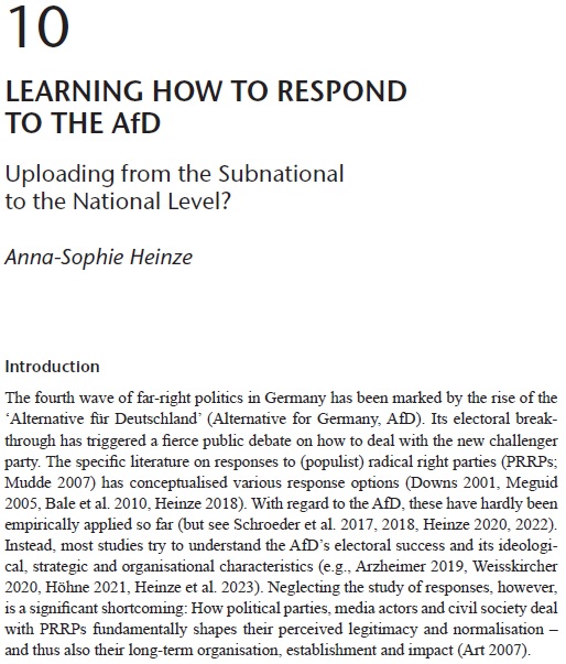 🎉 Happy to have contributed to this important, up-to-date volume on the #FarRight in #Germany, edited by the one and only @ManesWeissk! ✨ If you want to learn more about far-right politics in Germany between street protests and electoral politics, check it out! 📚