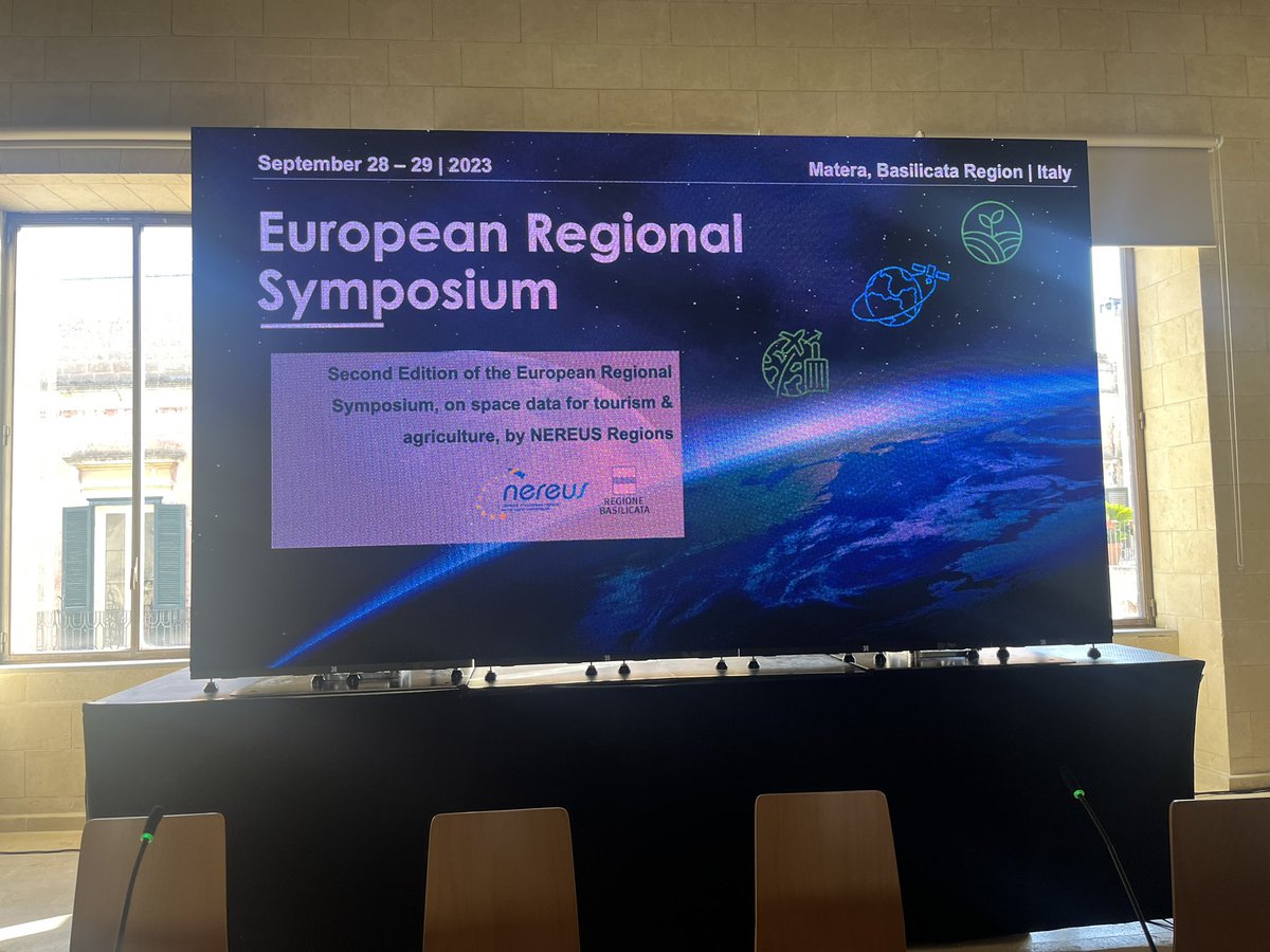 #EuropeanRegionalSymposium by NEREUS regions just kicked off in Matera /Basilicata 🚀🚀🚀 how space data can benefit #agriculture and #tourism