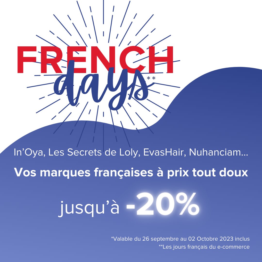 Les French Days sont arrivés chez Diouda ! 🤩
Profitez de nos offres exclusives jusqu’à -20% sur une sélection de soins de marques françaises chez Diouda ! ✨ 
Cliquez ici pour découvrir nos offres : diouda.fr/pages/french-d…