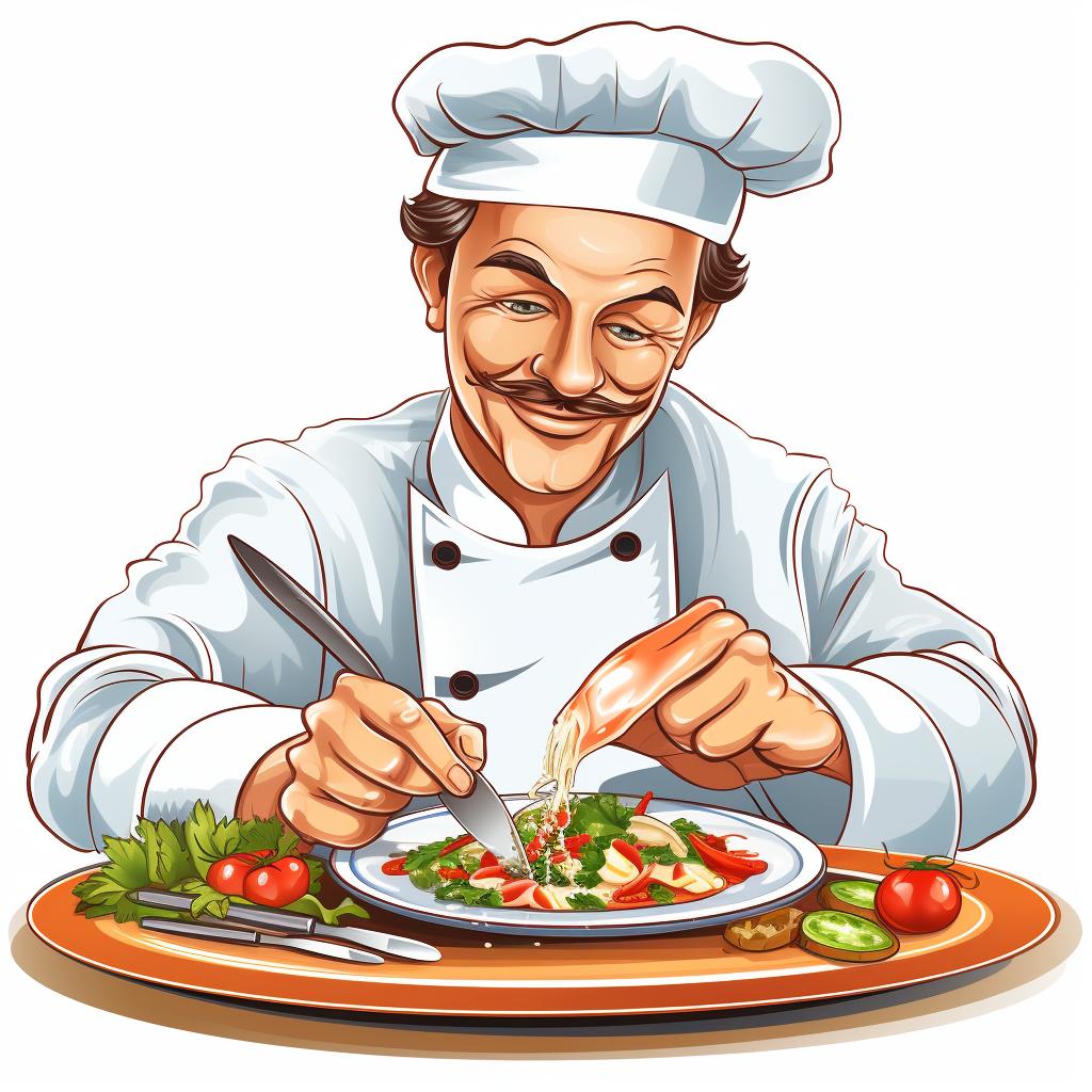 teengineer1010's tweet image. Clipart of a chef perfecting the art of plating with tweezers #clipart  #chef  #perfecting  #art  #plating  #tweezers