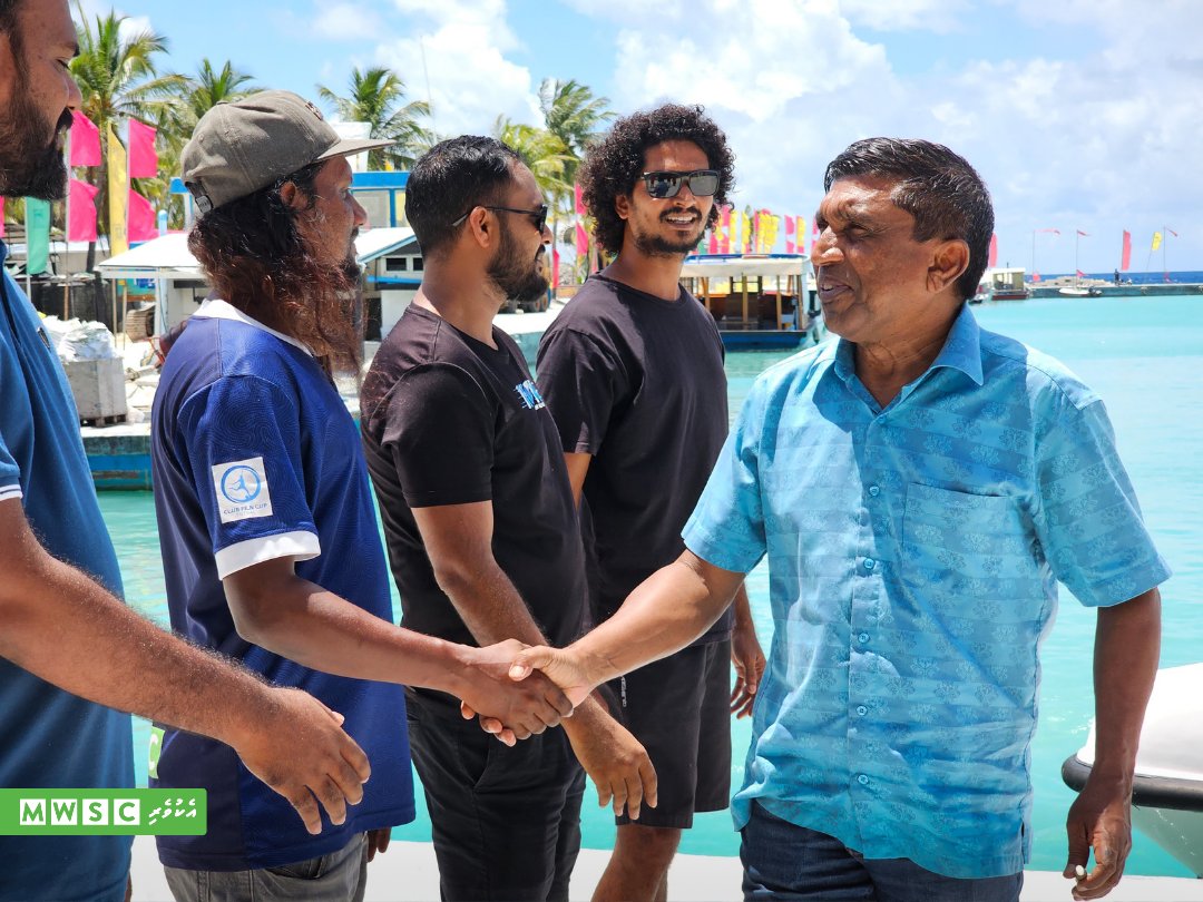 MWSC_Official's tweet image. Managing Director @hassanshaahu, Deputy Managing Director @shareef414 and Members of Management Team visit B.Kamadhoo for the inauguration of Water &amp;amp; Sewerage project undertaken by #TeamMWSC

#MWSCAsaasee
#MWSCProjects