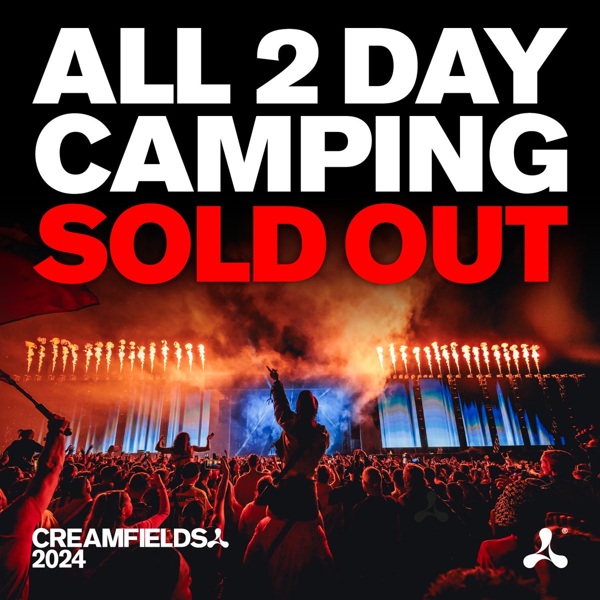 All 2 Day Camping tickets for Creamfields 2024 are now SOLD OUT.
Secure your ticket now for just £20 then pay nothing until November. This will SELL OUT!